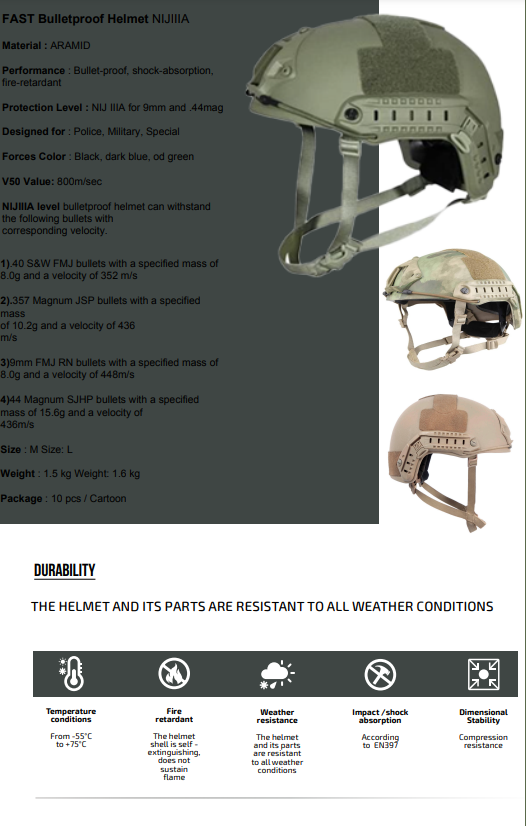 MICH Bulletproof Helmet NIJIIIA - Image 4